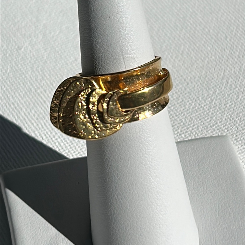 NWT Designer Gold Plated Sterling Silver 6 Heart Charm Ring Boho Casual Work
